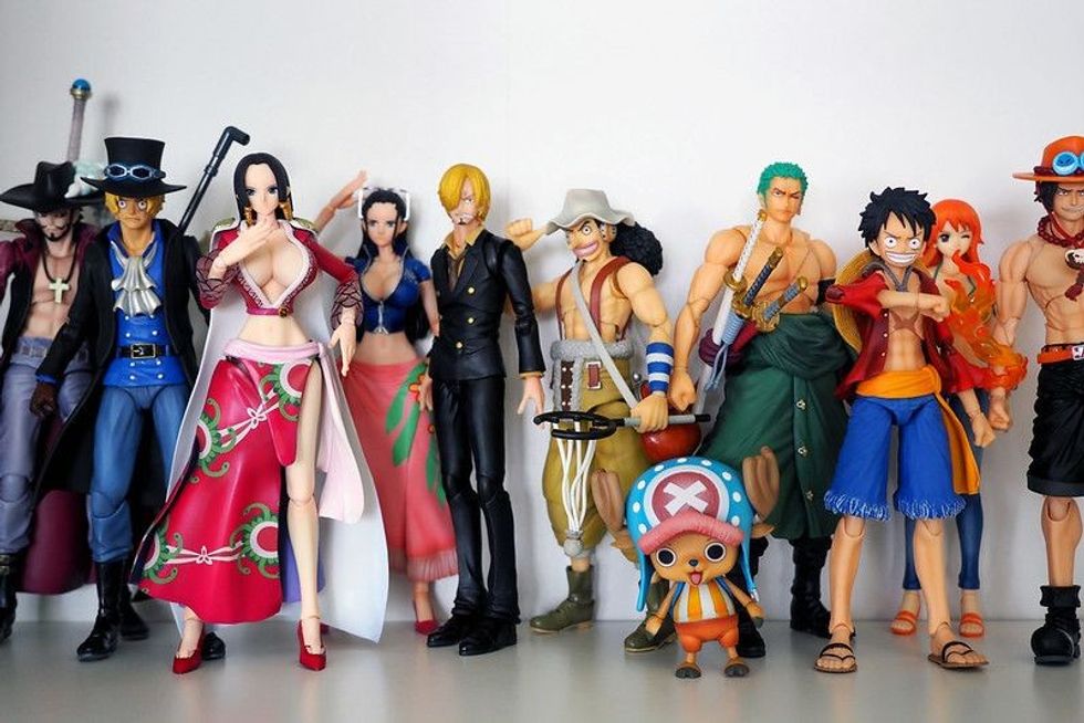 A collection of figurines from One Piece