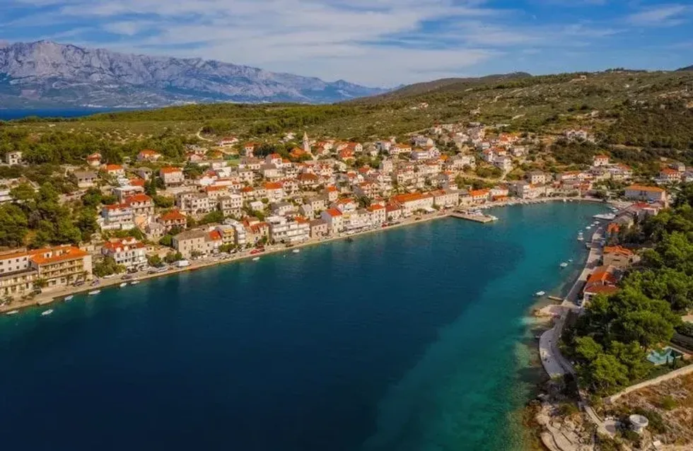 Beautiful aerial view of a town in Croatia