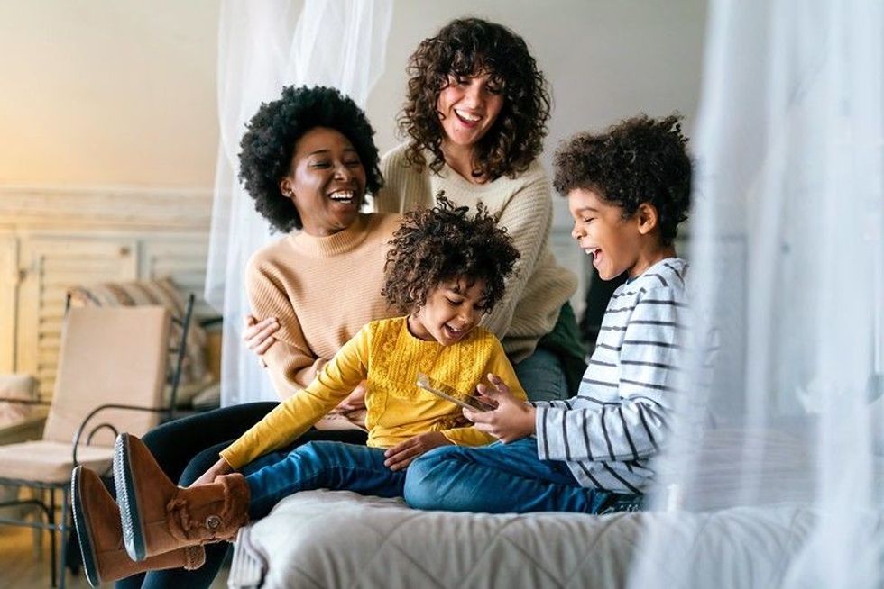 Ethnic family enjoying family time indoor