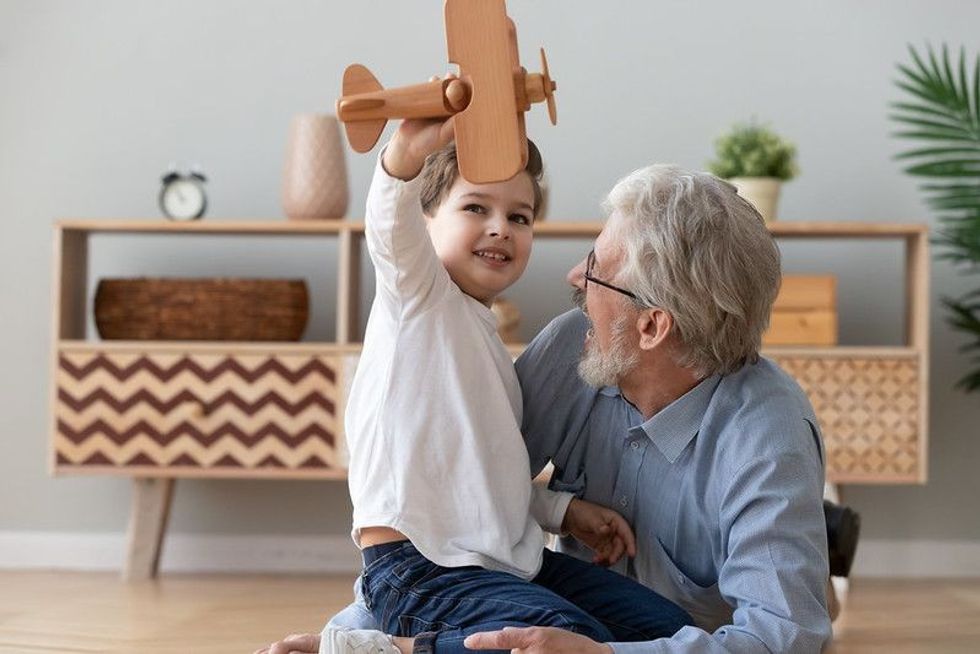 Little boy with grandpa