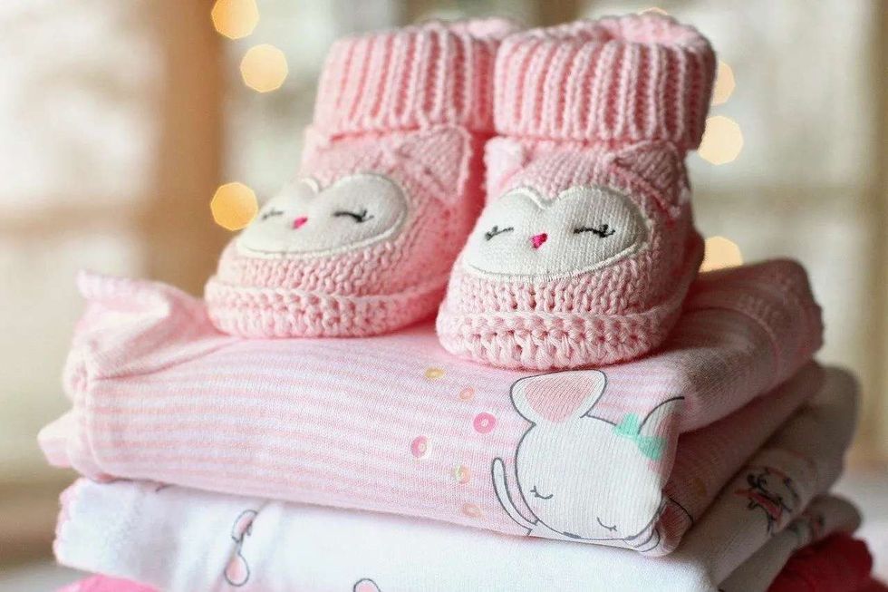 Little pink booties for a baby