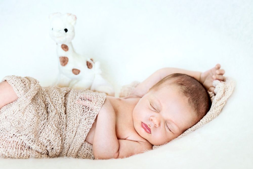 Portrait of a newborn baby boy